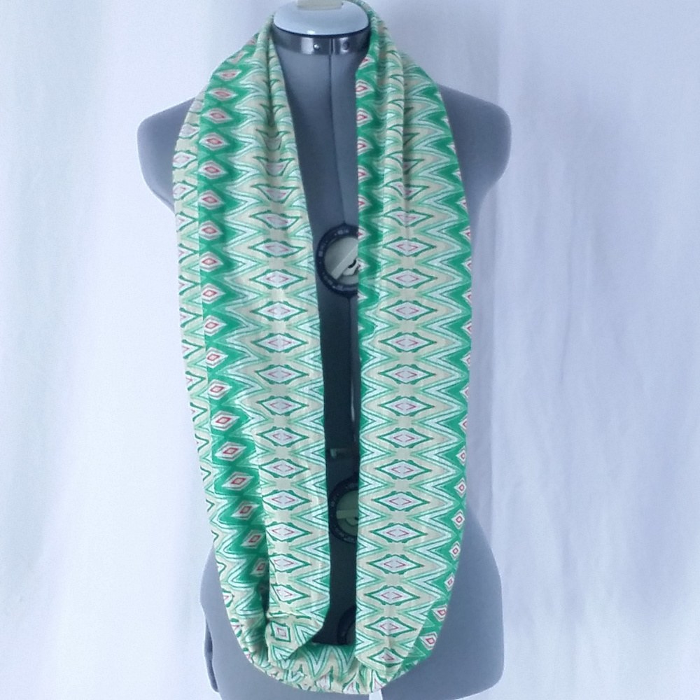Scarf Green Tube Tribal